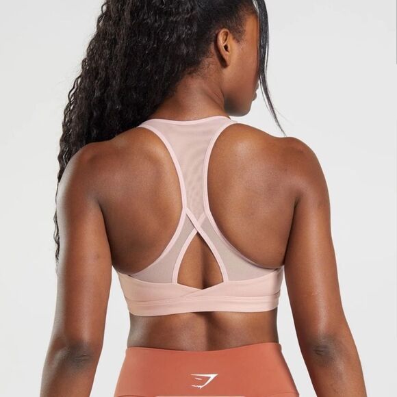 Gymshark Crossover Sports Bra Light Pink - Picture 7 of 8
